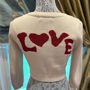 Very hard to find vintage Betsey Johnson, love cardigan, size small